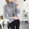 8086 slim semi-high collar Korean fashion long sleeve sweater