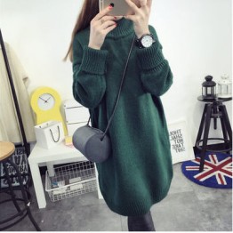 Autumn and winter new high-necked sweater jacket long loose thick sweater 9582#