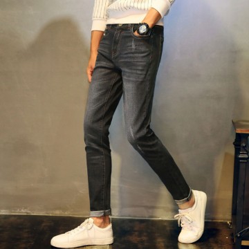 Men's new denim Korean version of the straight Slim jeans male young boys leisure stretch feet trousers # 137