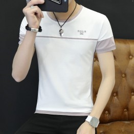 1011 Slim round neck tonic striped cotton  t-shirt