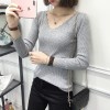 8093 # Korean fashion thin V collar sweater students autumn and winter slim sweater