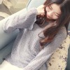 Short Sleeve Round Collar Shirt Sweater Spring Sleeve Long Sleeve Top 6607