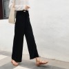 9006 high waist strap wide leg knitted pants