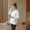 6680 # real shot 2017 autumn Korean long-sleeved maternity pregnant women solid color T-shirt fashion pregnant women coat