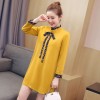 2017 autumn new bow tie with Korean fashion pregnant women dress 8282 #