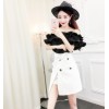 8009 lotus leaf petals boat neck shirt with double-breasted irregular skirt