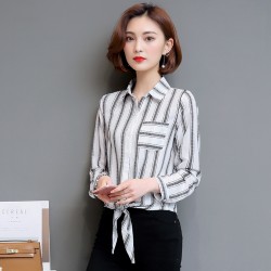 2038 stripes bottoming fashion large size long sleeve casual shirt