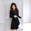 2628 autumn new lapel brocade cotton dress