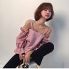 979 popular temperament girl lotus leaf off shoulder shirt