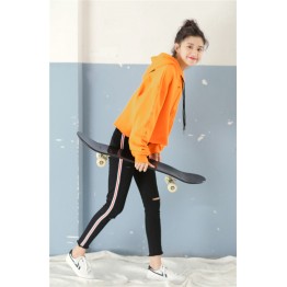 1917 Korean fashion black broken Slim pencil pants