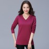 Autumn Korean version of loose jacket women v collar cotton casual bottoming shirt open long sleeves female t-shirt