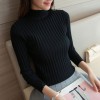 2922 autumn and winter lace semi-high collar vertical stripes elastic sweater