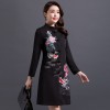 841 fashion mid-age loose embroidery coat 