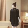 2017 new Korean autumn stand collar hollow lace code long-sleeved chiffon pregnant women skirt dress