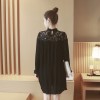 2209 stand collar hollow lace long sleeve chiffon maternity dress