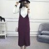 8011 Korean women's V-neck woolen knitted dress