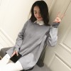 2216 # 2017 Autumn Korean fashion simple color loose large couple BF wind knitted sweater