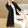 7802 Autumn new tassel hem knitted cardigan sweater