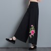 329 cotton and linen embroidery large size national wide leg pants