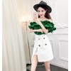8009 lotus leaf petals boat neck shirt with double-breasted irregular skirt