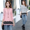 Autumn and winter new large size loose fake two piece sweaters 5530