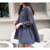 526 fresh college style V-neck pocket eight-point sleeve doll dress