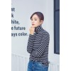 3641 autumn Korean fashion stripes high collar long-sleeved T-shirt