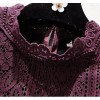 9230 # 2017 winter new ladies Korean fashion lace hook flowers plus velvet thick plain dress