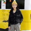 835 loose short denim tassel short jacket