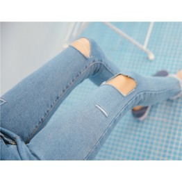 0133 stretch holes pencil jeans