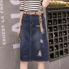 8831 letter hole leisure denim skirt