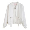 6151 lacing loose white bat sleeves short jacket