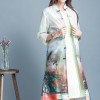 3380 long-sleeved mulberry silk stand collar buckle long coat