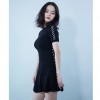 072 lacing slim lady knitting dress 