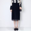 9622 # real shot 2017 wild practical front and back wear lace stitching pleated skirt skirt