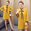 2017 autumn new bow tie with Korean fashion pregnant women dress 8282 #