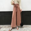 9006 high waist strap wide leg knitted pants