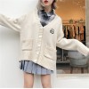 654 school style loose sweater cardigan