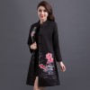 841 fashion mid-age loose embroidery coat 