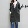 2017 autumn and winter new European station fat mm Korean version of the long woolen jacket