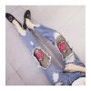 2833 Holes roses net socks jeans nineth pencil pants