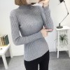 8077 # autumn women sweater new Korean version of the Slim shirt underwear solid color sweater sweater half-high collar shirt