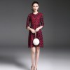 6279 autumn new slim eyelashes lace seven-point sleeve dress