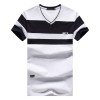 2333 striped cotton slim short-sleeved V-neck men's T-shirt 