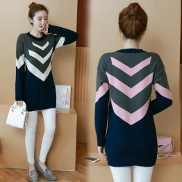 8049 # real autumn and winter new models in the long sweater loose large size of women fat mm was thin sets of bottoming shirt