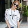 8010 Korean Style Long Sleeve Letter Print Tops