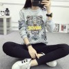 2182 # autumn and winter new tiger head embroidery sweater eyes thickening warm sweater
