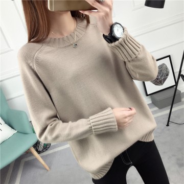 1021 # autumn and winter new loose round neck collar sweater female autumn winter Korean long-sleeved sweater