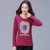 Large size women's autumn new Korean cotton color solid loose long-sleeved women's shirt shirt shirt round neck shirt