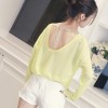 Korean fashion loose solid color T-shirt halter sweater ice silk shirt 6606 #